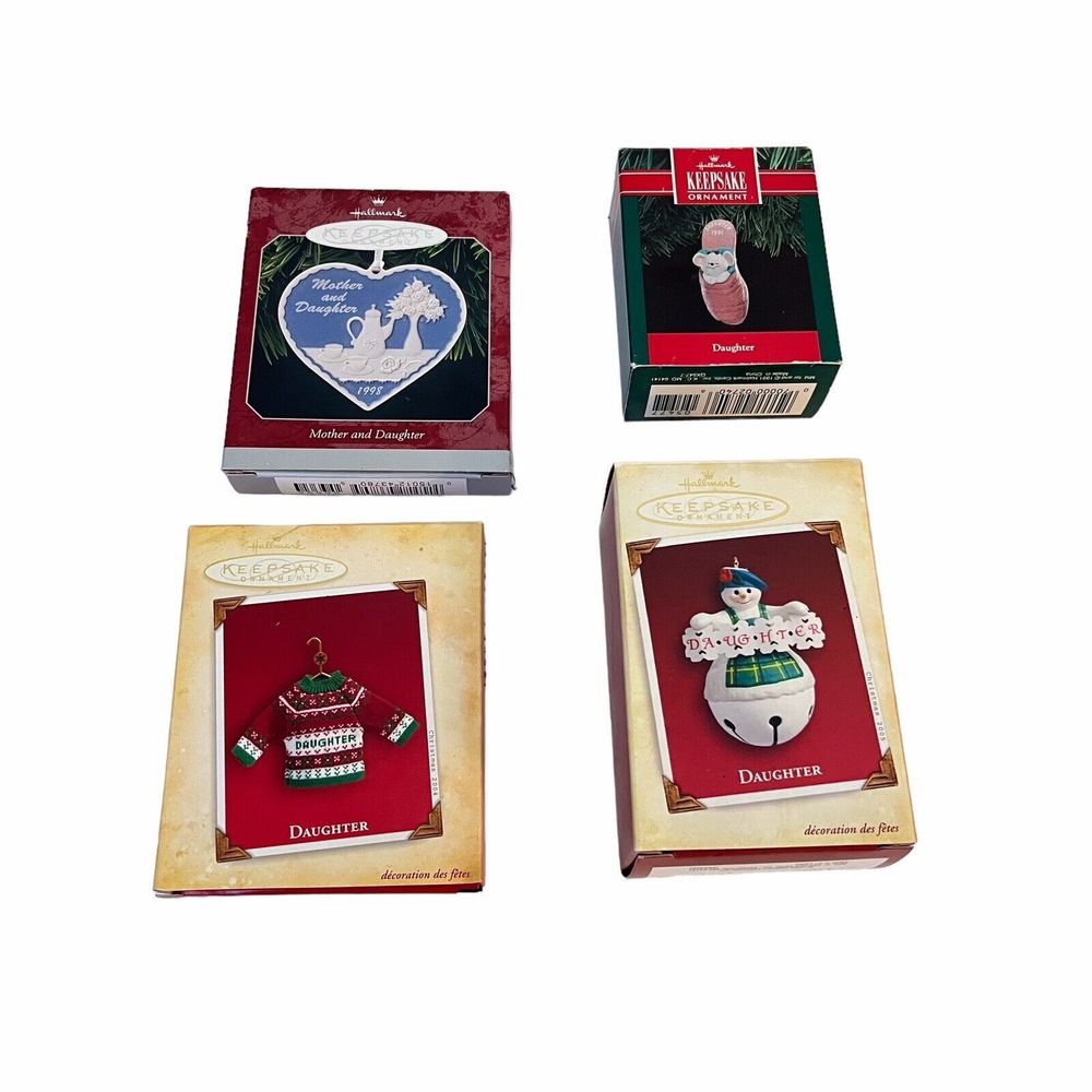Vintage Hallmark Keepsake Ornaments Lot of‎ 4 Daughter Mother New In Boxes